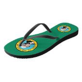 Adult Slim Straps mit Flag Washington, USA Badesandalen (Schrägansicht)