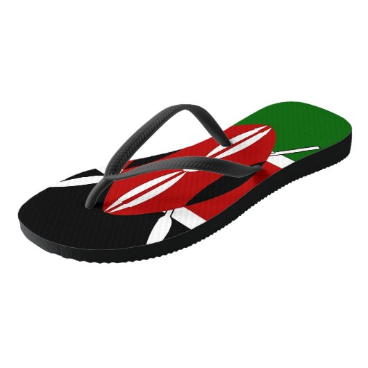 Adult Slim Straps mit Flagge Kenias Badesandalen (Schrägansicht)