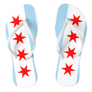 Adult Slim Straps mit Flagge von Chicago, USA Badesandalen