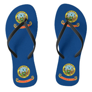 Adult Slim Straps mit Flagge von Idaho, USA Badesandalen