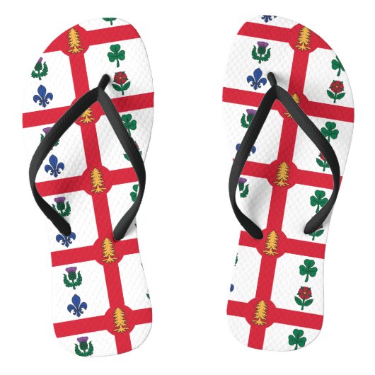Adult Slim Straps with Flag of Montreal Badesandalen (Fußbett)