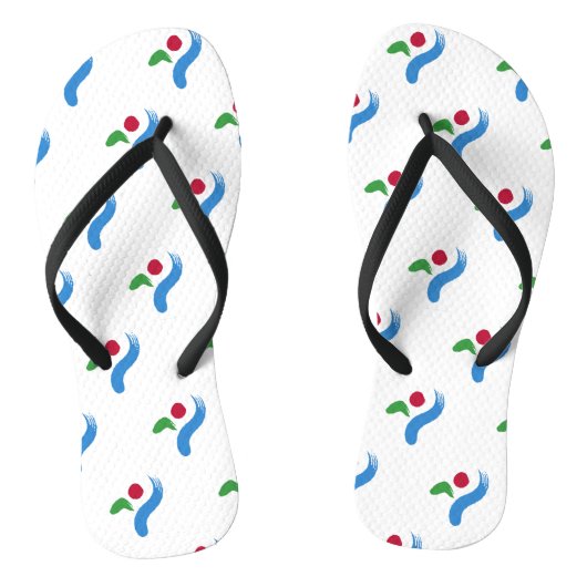 Adult Slim Straps with Flag of Seoul Badesandalen (Fußbett)