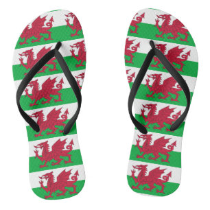 Adult Slim Straps with Flag Wales, Vereinigtes Kön Badesandalen