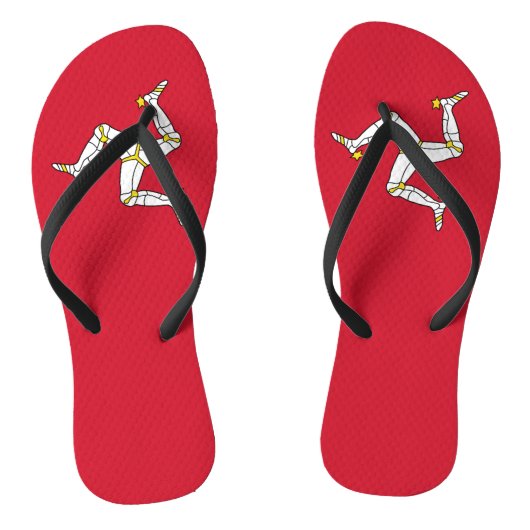 Adult Slim Straps with Isle of Man Flag, Vereinigt Badesandalen (Fußbett)