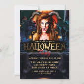 Adult Spooky Devil Halloween-Party Einladung (Vorderseite)