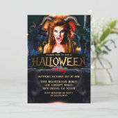 Adult Spooky Devil Halloween-Party Einladung (Stehend Vorderseite)