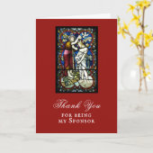 Adult Taufen Sponsor Godparent Vielen Dank Karte (Gelbe Blume)