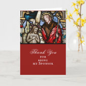 Adult Taufen Sponsor Godparent Vielen Dank Karte (Gelbe Blume)