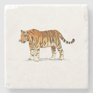 Adult Tiger Steinuntersetzer