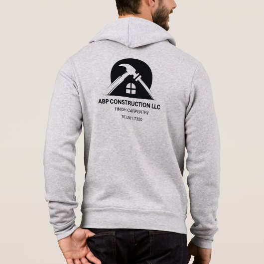 Adult Zip Up Business logo front and back-ABP Hoodie (Rückseite)