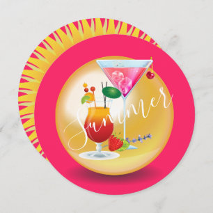 Adulte Cocktails Sonnenschein Sommer tropisches Pa Einladung