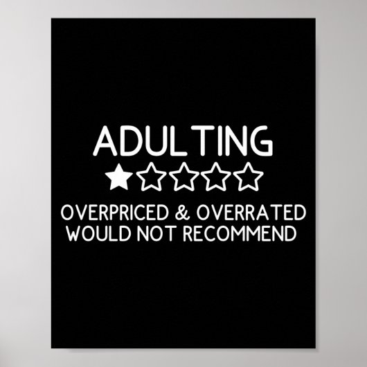 Adulting Shirt Funny Adul 1 Star Review  Poster (Vorne)