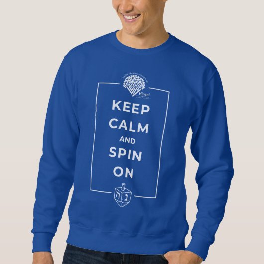 Adults' Hanukkah Sweatshirt - "Keep calm" (Vorderseite)