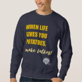 Adults' Hanukkah Sweatshirt - "Make latkes" (Vorderseite)