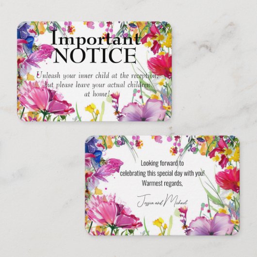 Adults only🌻💗🌹 Meadow Blooms Collection  card Visitenkarte (Vorne/Hinten)