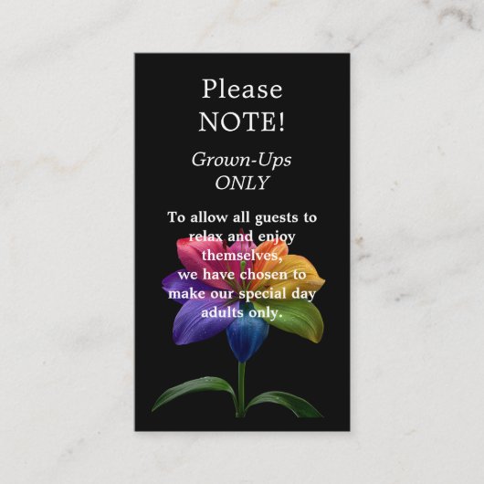 🌈 Adults only wedding Begleitkarte (Vorderseite)