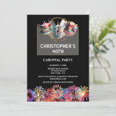 Adults Zirkus-Karneval-Rassenhasser Feuerwerk Part Einladung (Stehend Vorderseite)
