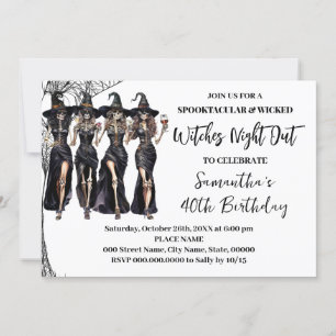 Adutls Geburtstags Halloween Hexen Night Out Party Einladung