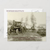 Advance Thresher Co. Steam Traction Motor Postkarte (Vorne/Hinten)