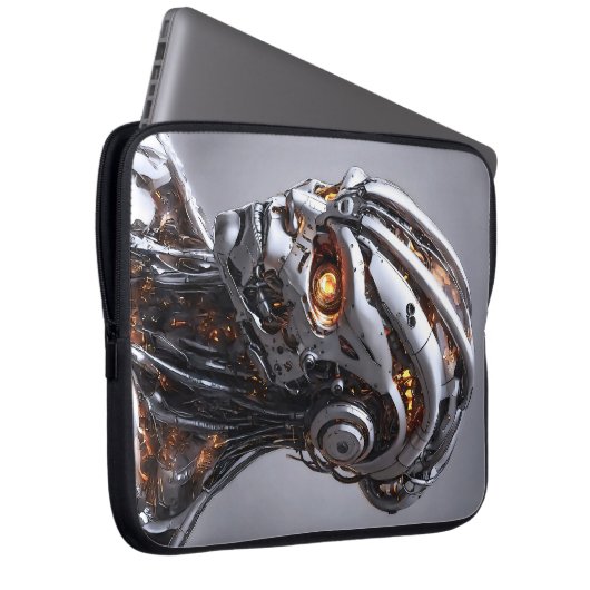 Advanced AI Chrome Android Cyborg Futuristic Laptopschutzhülle (Vorne Rechts)