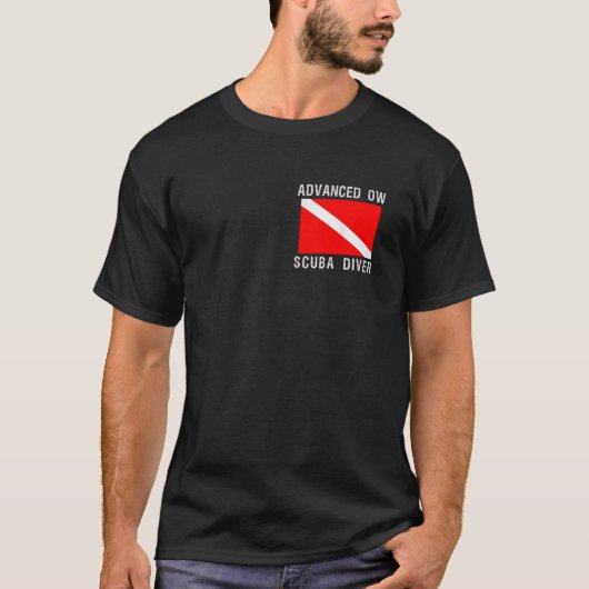 Advanced Open Water Scuba Diver Down Flag Tauchen T-Shirt (Vorderseite)