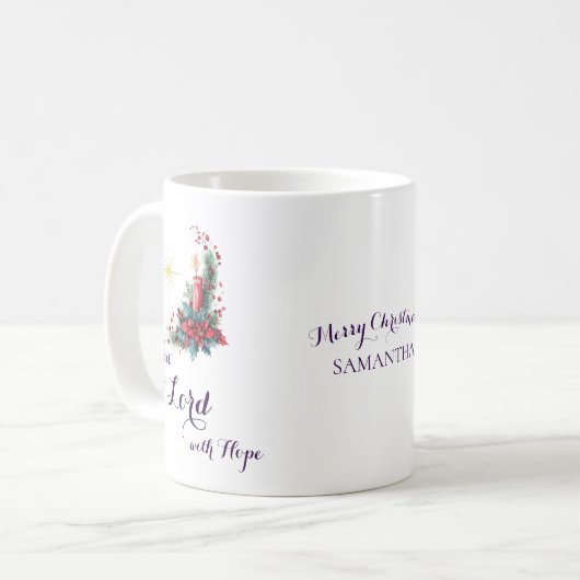 Advent Await the Lord with Hope Christmas Star Kaffeetasse (Vorderseite Links)