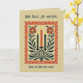 Advent Candelabra Minimal Nordic Christmas Floral Karte (Gelbe Blume)