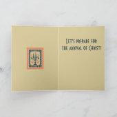 Advent Candelabra Minimal Stylized Nordic Christma Karte (Innenseite)