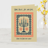 Advent Candelabra Minimal Stylized Nordic Christma Karte (Gelbe Blume)