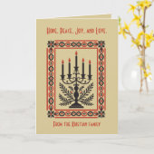 Advent Candelabra Stylized Minimal Nordic Christma Karte (Gelbe Blume)