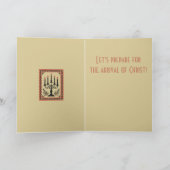 Advent Candelabra Stylized Nordic Christmas Karte (Innenseite)