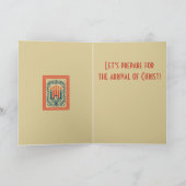 Advent Candelabra Stylized Nordic Christmas Nature Karte (Innenseite)