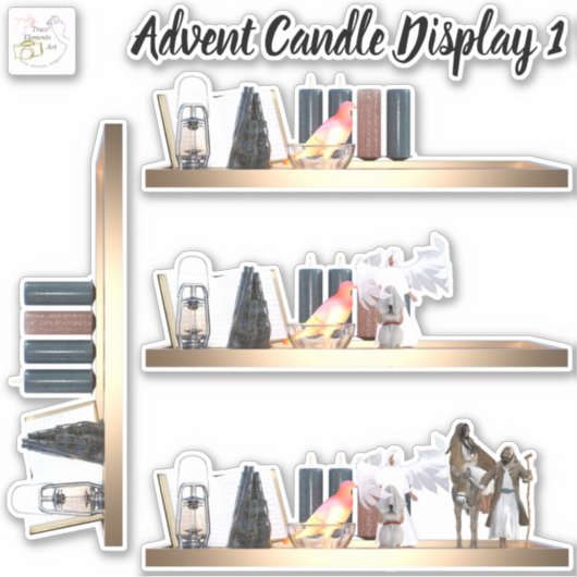 Advent Candle Display 1 Wechselbare Vinyl Stickers Aufkleber (Vorderseite)