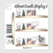 Advent Candle Display 1 Wechselbare Vinyl Stickers Aufkleber (Blatt)