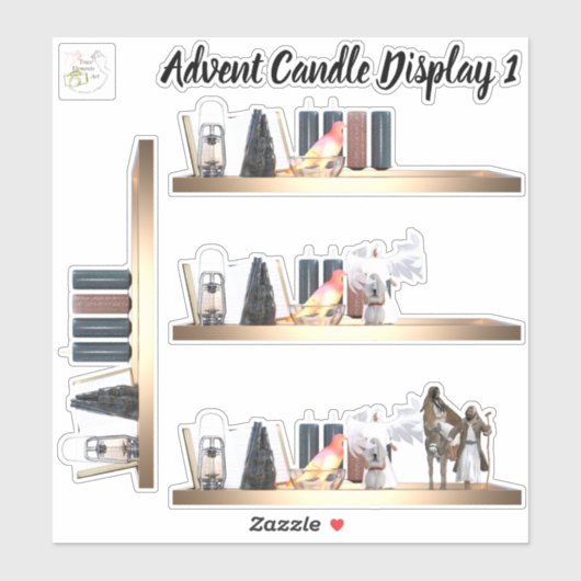 Advent Candle Display 1 Wechselbare Vinyl Stickers Aufkleber (Blatt)