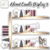 Advent Candle Display 3 Wechselbare Vinyl Stickers Aufkleber (Vorderseite)