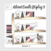 Advent Candle Display 3 Wechselbare Vinyl Stickers Aufkleber (Blatt)