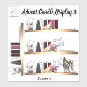 Advent Candle Display 3 Wechselbare Vinyl Stickers Aufkleber