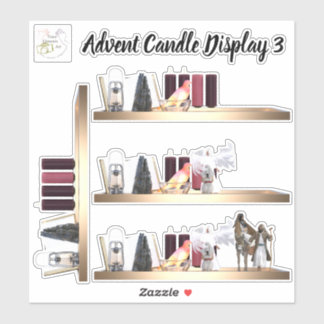 Advent Candle Display 3 Wechselbare Vinyl Stickers Aufkleber