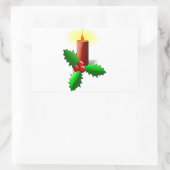 Advent Candle mit Holly Rechteckiger Aufkleber (Tasche)