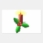 Advent Candle mit Holly Rechteckiger Aufkleber (Vorderseite)