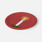 Advent Candle Red Pappteller (Schrägansicht)