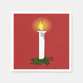 Advent Candle Red Standard Cocktail Papier Napkin Serviette