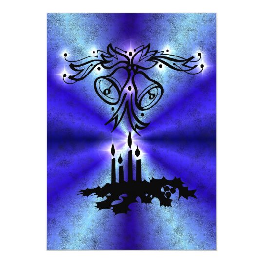 Advent, Christmas Artdeco on blue green Rainbow 12,7 X 17,8 Cm Einladungskarte