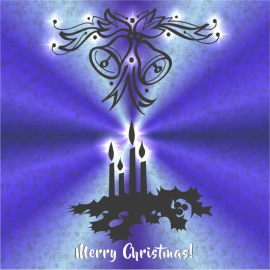 Advent, Christmas Magic on Blue Aufkleber (Vorderseite)