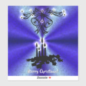 Advent, Christmas Magic on Blue Aufkleber (Blatt)