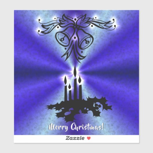 Advent, Christmas Magic on Blue Aufkleber (Blatt)