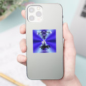 Advent, Christmas Magic on Blue Aufkleber (Telefon)