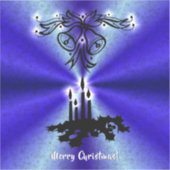 Advent, Christmas Magic on Blue Aufkleber (Vorderseite)