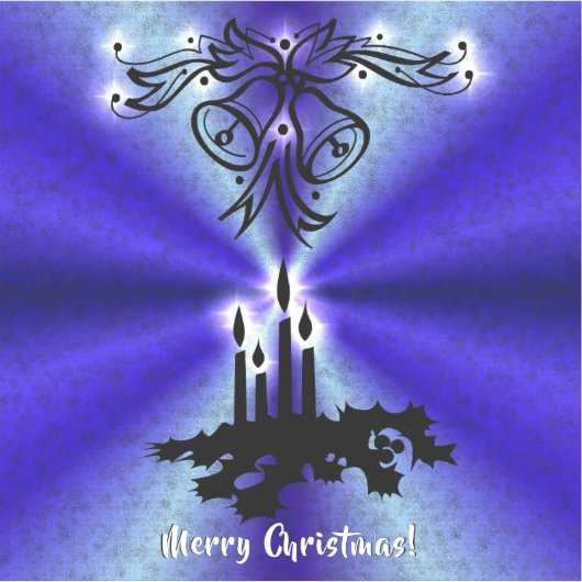 Advent, Christmas Magic on Blue Aufkleber (Vorderseite)